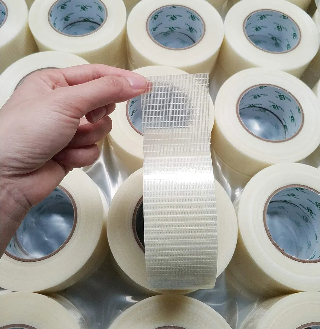 High Adhesion Custom Heavy Duty Packaging Reinforced Cross Woven Fiberglass Carton Sealing Filament Fiberglass Tape