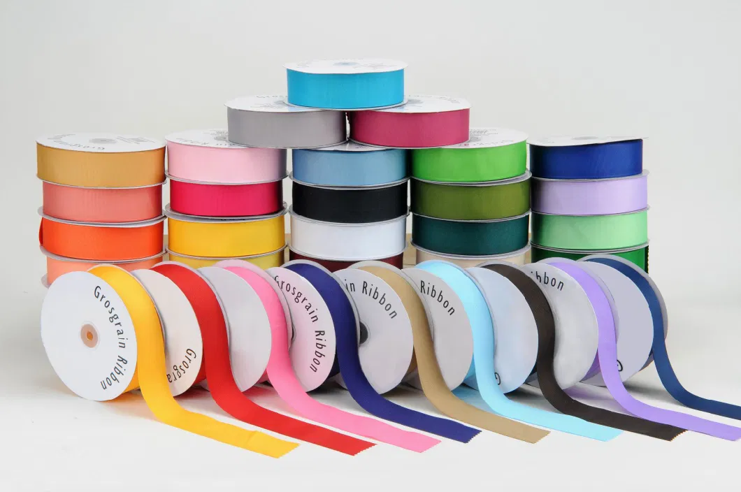 Colourful Customized Grosgrain Ribbon for Gift Packaging/ Decoration