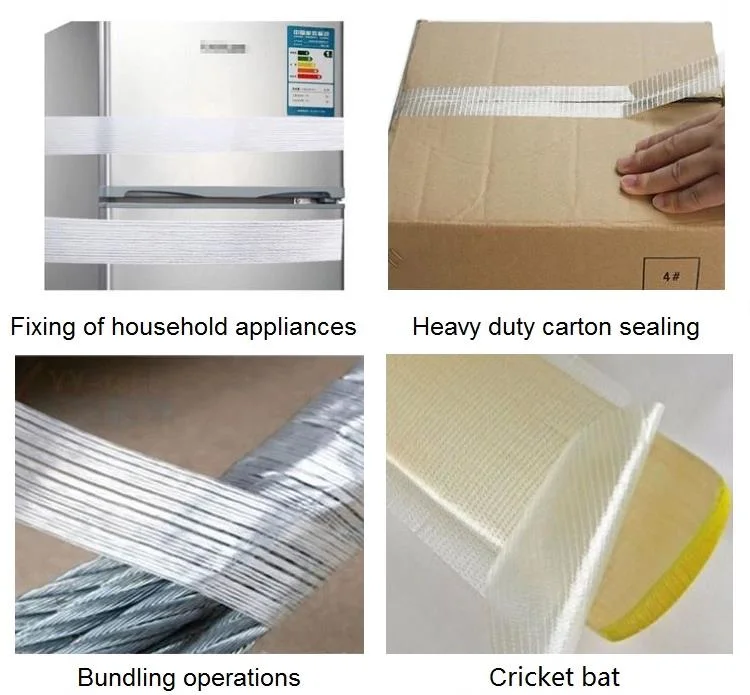 Clear Home Appliance Fiberglass Reinforced Packaging Filament Adhesive Tape