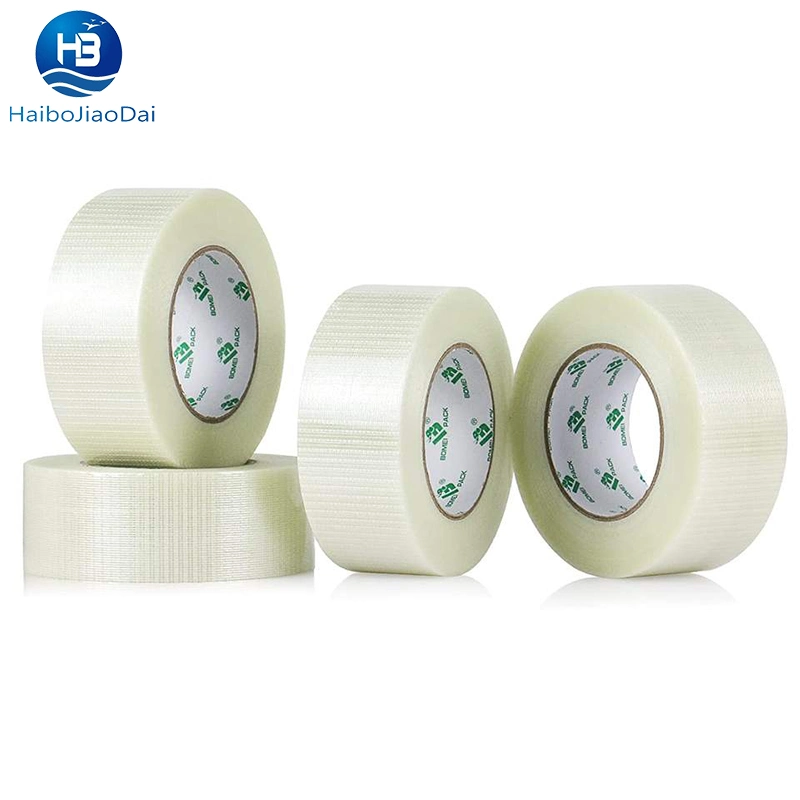 Cheap High Quality Fiberglass Self Adhesive Strapping Glass Filament Tape Jumbo Rolls Cross Weave Strapping Filament for Heavy Goods Bundling