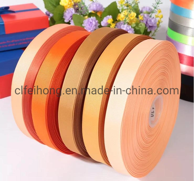 Factory Customized OEM Double Face Grosgrain /Satin Ribbon Perfect for Wedding Invitations, Baking Packaging, Gift Wrapping, Handmade Craft