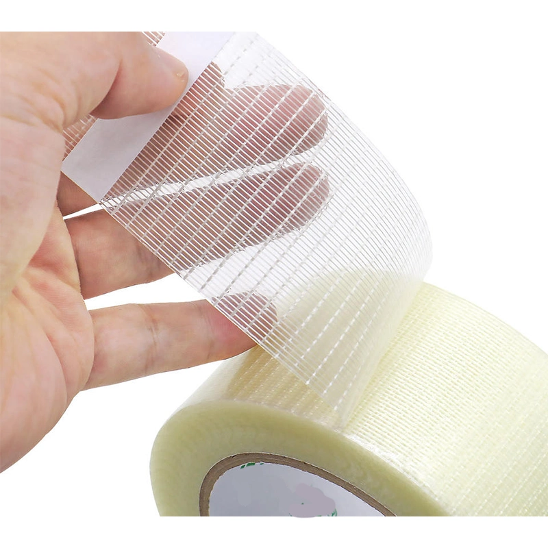 for Heavy Packing Industry Fixing Self Acrylic Adhesive Reinforced Straight Strapping Mesh Cross Fiberglass Filament Tape