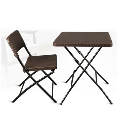 Folding Table Outdoor Rattan Design Plastic Chairs and Tables Square Card Trestle Table