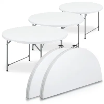 High Quality 80cm High Top Banquet Party Bistro White Plastic Round Bar Folding Cocktail Tables for Events