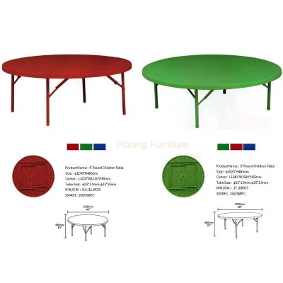 Foshan Maunfacturer Folded Round PVC Table with Four Metal Legs for Outdoor Travel, Picnic, Home Dining Wimbledon Chair