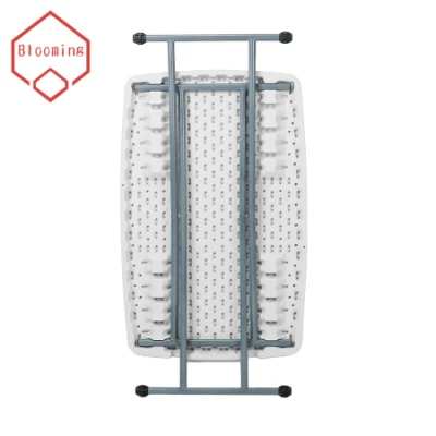White Small Space Personal Portable Adjustable Height Folding Plastic TV Tray Table
