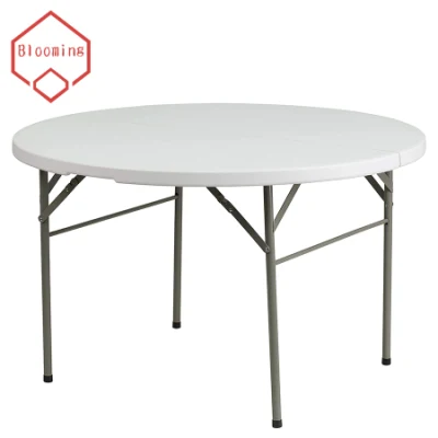  Outdoor 48 Inch Fold in Half White Plastic Round Folding Table for Banquet