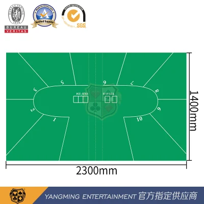 Standard 10-Person Baccarat Texas Holdem Casino Customized Folding Waterproof Game Tablecloth Ym-Mrdz01g