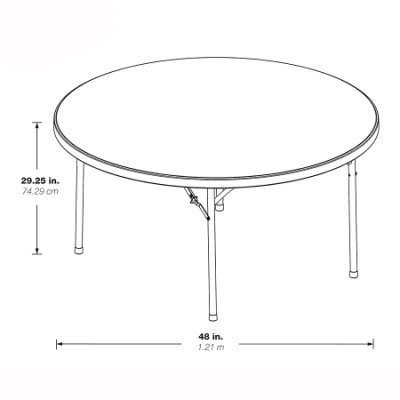 Wholesale Outdoor 48 Inch HDPE White Folding Plastic Round Foldable Table for Dining