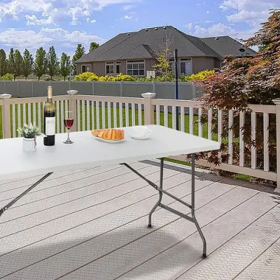 6FT 8FT White Outdoor Rectangular Plastic Folding Table