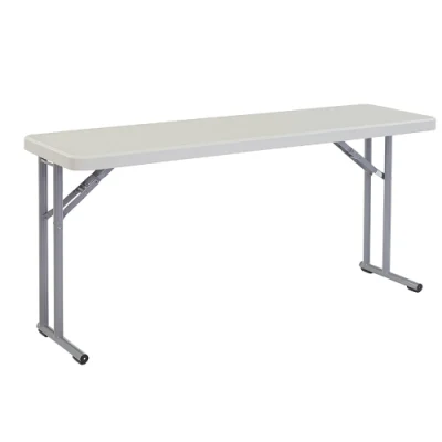 5 Foot White Folding HDPE Plastic Conference Rectangular Seminar Tables