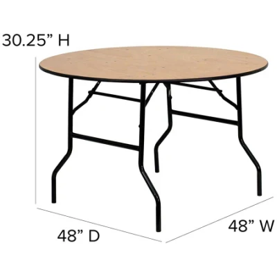 5FT 6FT 150 180cm Banquet Restaurant Outdoor Events Round Wood Folding Tables