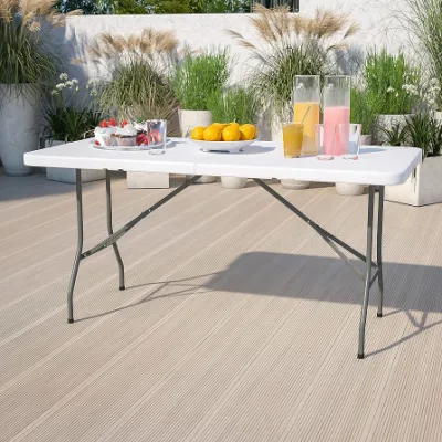 6FT 8FT White Outdoor Rectangular Plastic Folding Table