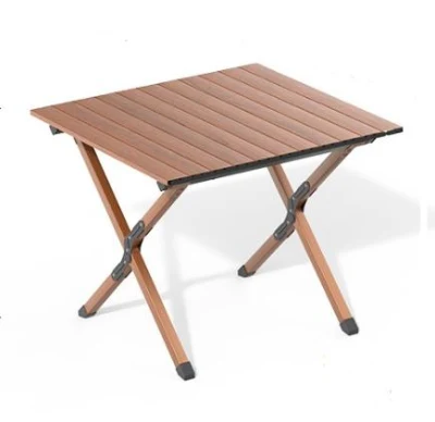  Folding Egg Roll Table Custom Logo Black Picnic Aluminum Portable Folding Table for Outdoor Camping