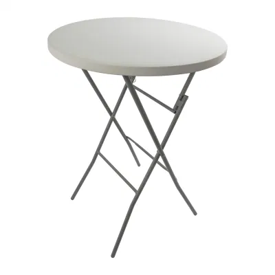  Competitive Price Dia 32 Inch 80*110 Cm HDPE Plastic Round Foldable Cocktail Tall Table for Events