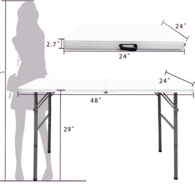  Wholesale 5FT 60 Inch Outdoor Foldable in Half Wedding Banquet HDPE Plastic Folding Round Table for Event Party