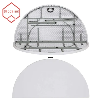 Wholesale Dining 6FT HDPE White Folding Plastic Round Table and Chair Set