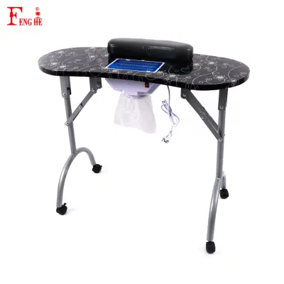  Hot Sale Folding Manicure Table with Black Bag Salon Nail Desk