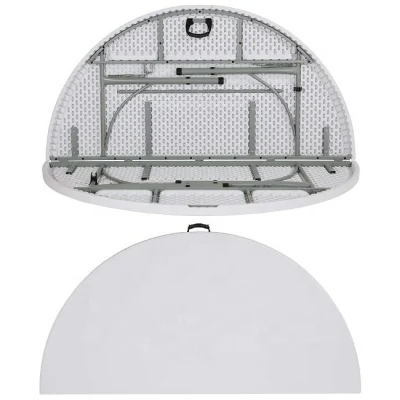 Portable 5 FT 60 Inch Outdoor Dinner Camping White Round Folding Table