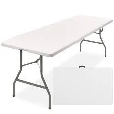 Hot Sale Indoor Outdoor Events Wedding Popular Rectangular White HDPE Plastic Folding Picnic Dining Table
