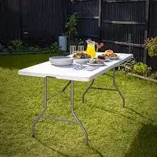 Hot Sale Indoor Outdoor Events Wedding Popular Rectangular White HDPE Plastic Folding Picnic Dining Table