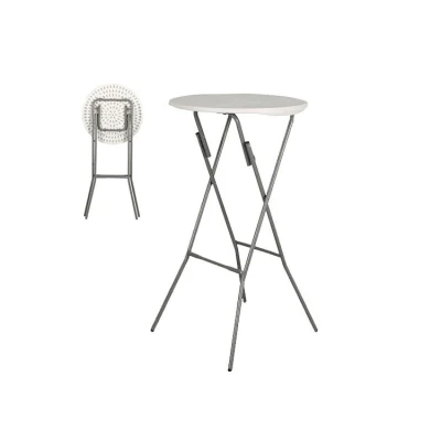 Outdoor Events Banquet Weddings White Round Tall Fold up Plastic Folding Cocktail Bar Table for Cocktail