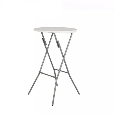 Outdoor Events Banquet Weddings White Round Tall Fold up Plastic Folding Cocktail Bar Table for Cocktail