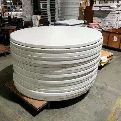  Factory Wholesale 6 Foot Non-Fold Tabletop Only Leg Folding Banquet Dining Round Table Plastic