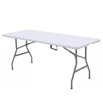 Hot Sale Indoor Outdoor Events Wedding Popular Rectangular White HDPE Plastic Folding Picnic Dining Table