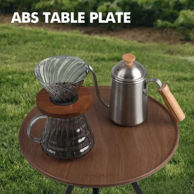 Outdoor Round Folding Table Aluminum Round Side Table Portable Collapsible Light Small Round Camping Table