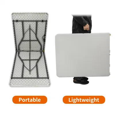 Factory Custom Metal Iron Legs Plastic Laptop 6 FT Folding Table
