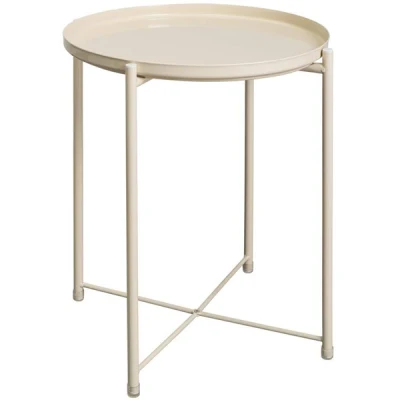  Round Folding Side Table Small Tray Metal End Table Outdoor or Indoor