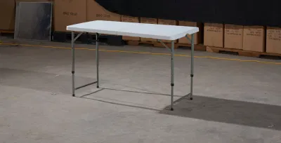  HDPE Plastic Rectangle Foldable Dining Table, Plastic Fold in Half Table