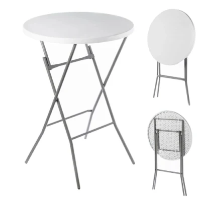  Wholesale 32&quot; White Party Cocktail High Height Round Plastic Bar Folding Table for Events