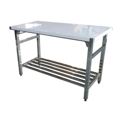  Shandong folding table &nbsp;modern stainless steel foldable workbench from Guanbai as fast food equipment