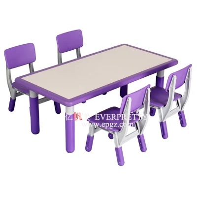Kids Study Table Set Children Plastic Folding Table and Chair