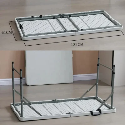6FT 8FT White Outdoor Rectangular Garden Plastic Folding Table