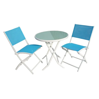  Folding Mesh Chairs and Tables for Outdoor Garden Metal Outdoor Furniture Tables Sets
