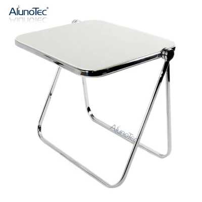 Vintage Deisgn Furniture Folding Side Table in Chrome and Plastic