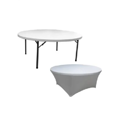  Hot Sale 5FT 6FT 8FT Banquet Folding Round Plastic Table for Events Wedding Plastic Round Dining Table