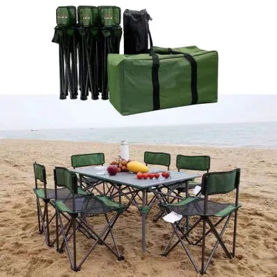  Aluminum Alloy Mountain Outdoor Folding Table Portable Camping Picnic Dining Table with Chair