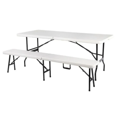 Outdoor 6 FT Folding Table with Chairs