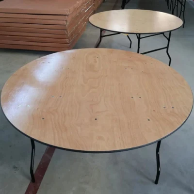 Banquet Events Circular Portable 48 Inch Folding Solid Wood Round Table for Dining