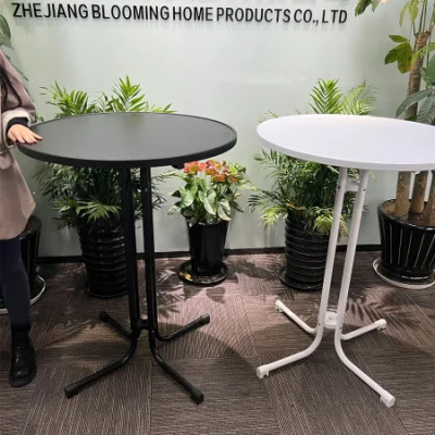 Modern Party Black Tall Top Plastic Folding Round Cocktail Table