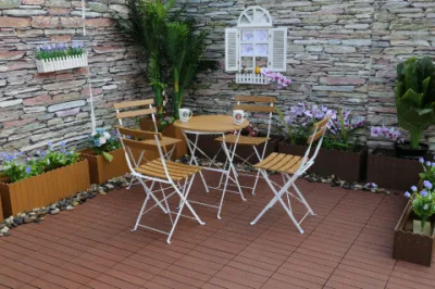 Outdoor Aluminum Chair Plastic Table and Chair Set for Restaurant Plastic Wooden Fold Three-Piece Set