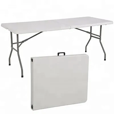 6FT 8FT White Outdoor Rectangular Garden Plastic Folding Table