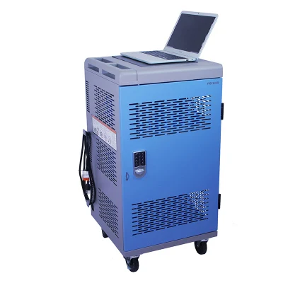 One Stop Smart Classroom Solution with Digital Podium, Folding Table and Chair and Laptop Charging Cart
