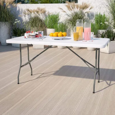 4FT 5FT 6FT 8FT Easy Folding BBQ Picnic Dining Table Rectangular Outdoor Camping Plastic Portable Folding Table