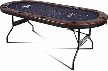 84 Inch Deluxe Folding Poker Table with Folding Steel Leg