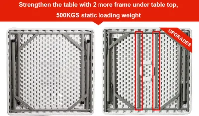  86cm Wholesale Cheap Heavy Duty Outdoor Poker White HDPE Small Folding Plastic Square Table